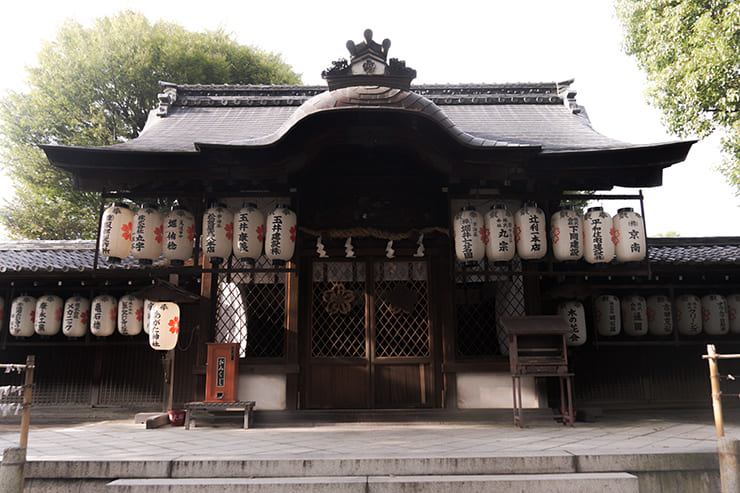 縣神社での取材